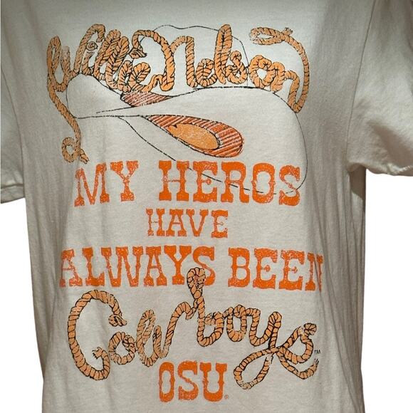 Livy Lu Willie Nelson/OSU My Heroes have always been Cowboys Womens Small Shirt - Picture 2 of 5